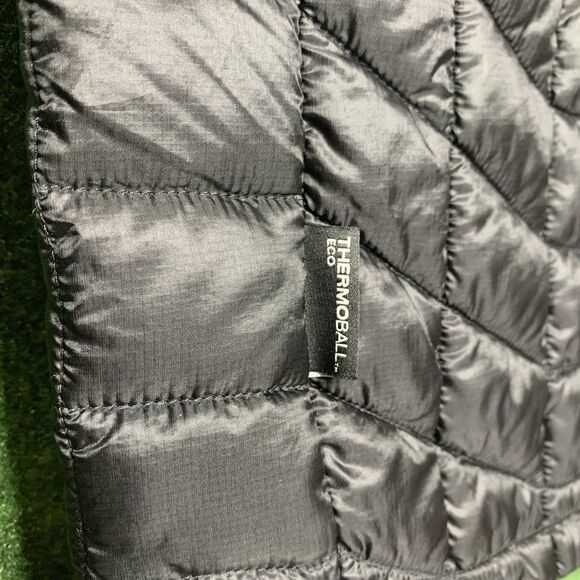 Sz L The North Face Thermoball Puffer Vest Men's Silver Black Lightweight LOGO - Picture 7 of 9